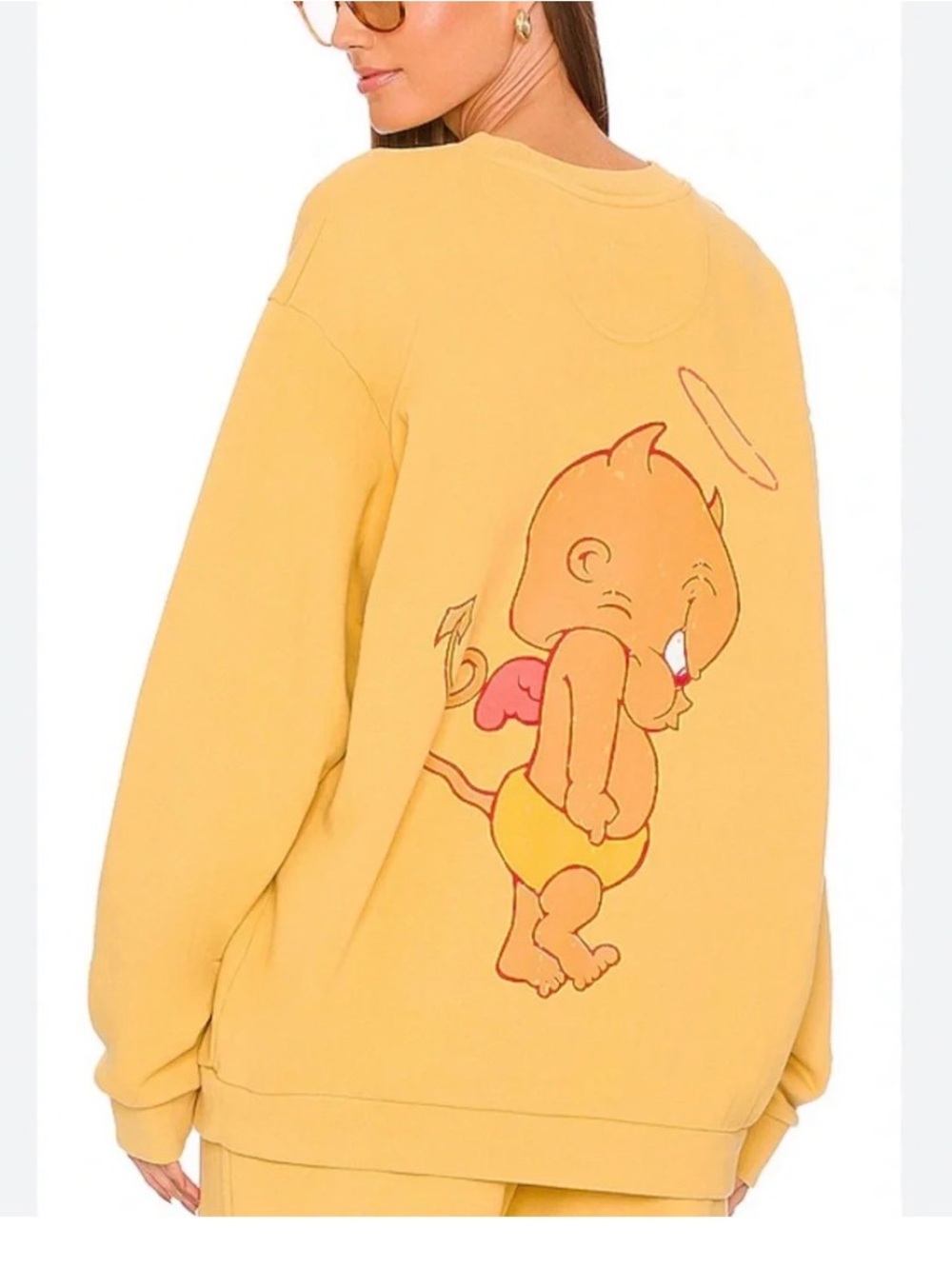 Boys Lie Angry Cupid Crewneck in Butterscotch